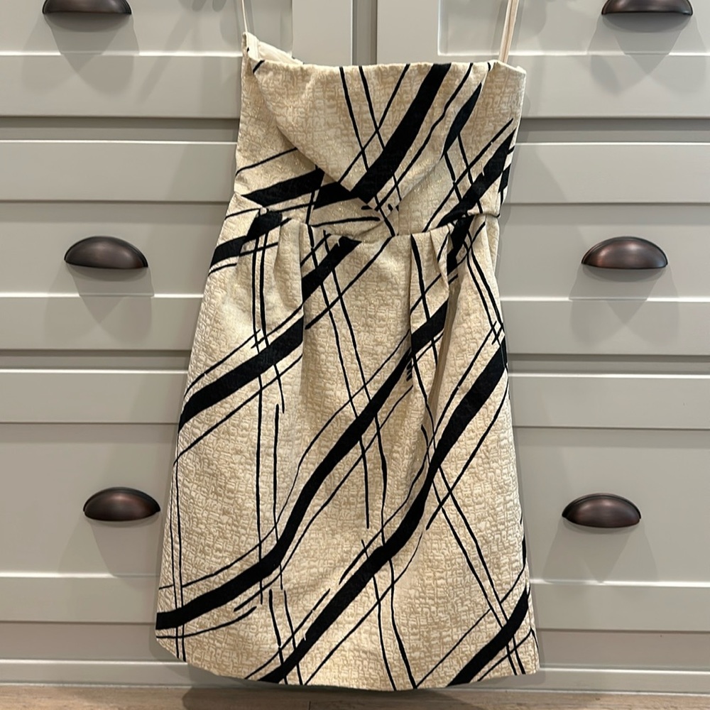 Neutral metallic cocktail dress
